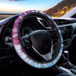 Blue And Purple Spiral Tie Dye Print Car Steering Wheel Cover
