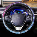 Blue And Purple Spiral Tie Dye Print Car Steering Wheel Cover