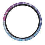 Blue And Purple Spiral Tie Dye Print Car Steering Wheel Cover