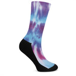 Blue And Purple Spiral Tie Dye Print Crew Socks