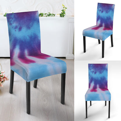 Blue And Purple Spiral Tie Dye Print Dining Chair Slipcover