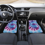 Blue And Purple Spiral Tie Dye Print Front Car Floor Mats