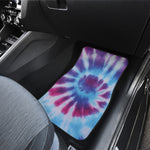 Blue And Purple Spiral Tie Dye Print Front Car Floor Mats