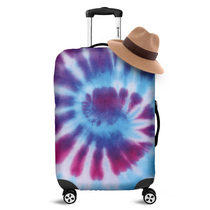 Blue And Purple Spiral Tie Dye Print Luggage Cover