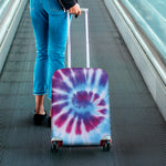 Blue And Purple Spiral Tie Dye Print Luggage Cover