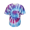 Blue And Purple Spiral Tie Dye Print Men's Baseball Jersey