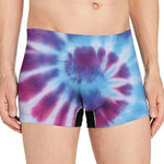 Blue And Purple Spiral Tie Dye Print Men's Boxer Briefs