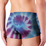 Blue And Purple Spiral Tie Dye Print Men's Boxer Briefs