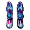 Blue And Purple Spiral Tie Dye Print Muay Thai Shin Guard