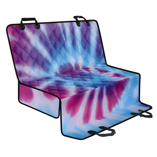 Blue And Purple Spiral Tie Dye Print Pet Car Back Seat Cover