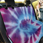 Blue And Purple Spiral Tie Dye Print Pet Car Back Seat Cover