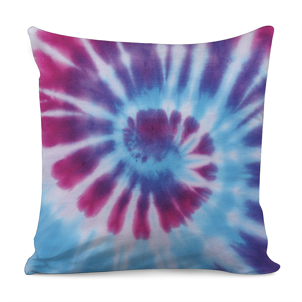 Blue And Purple Spiral Tie Dye Print Pillow Cover