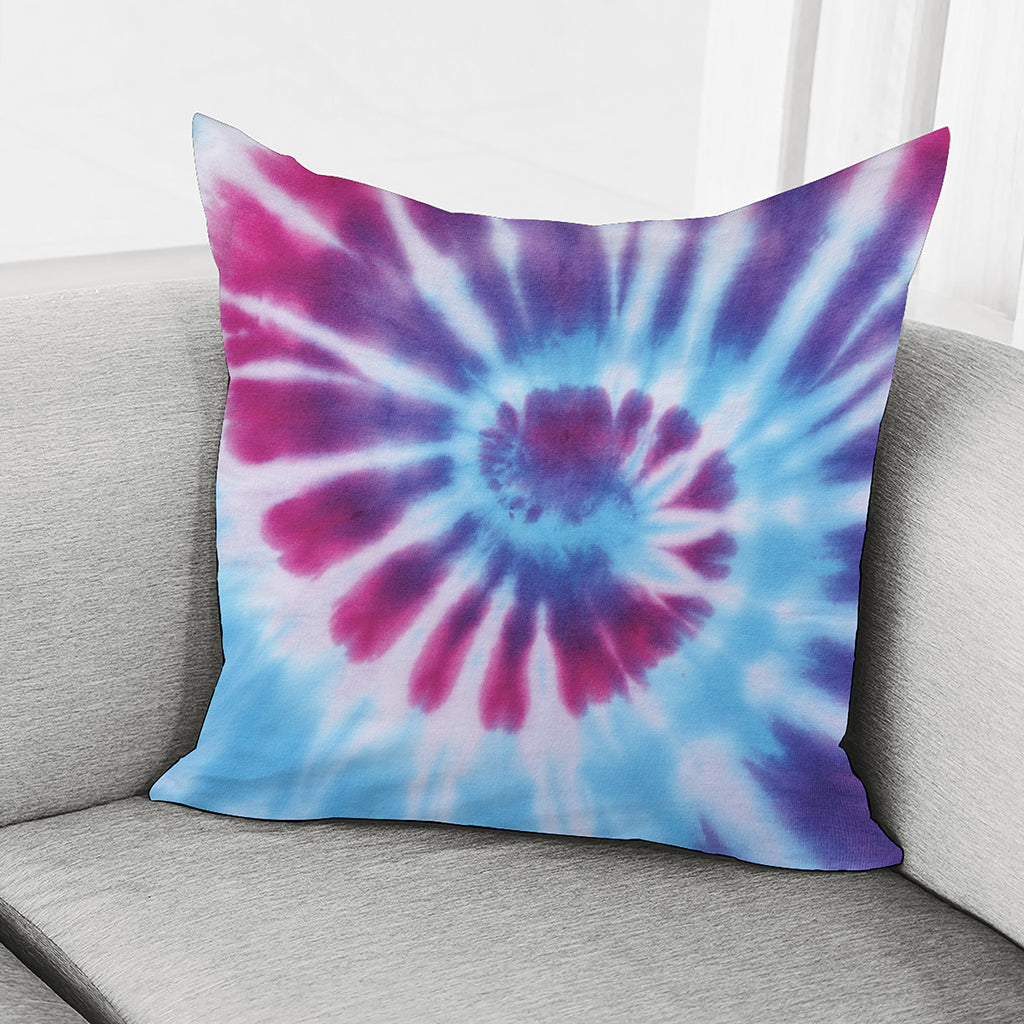 Blue And Purple Spiral Tie Dye Print Pillow Cover