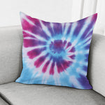 Blue And Purple Spiral Tie Dye Print Pillow Cover