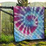 Blue And Purple Spiral Tie Dye Print Quilt