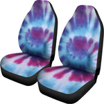 Blue And Purple Spiral Tie Dye Print Universal Fit Car Seat Covers