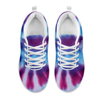Blue And Purple Spiral Tie Dye Print White Sneakers