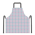 Blue And Purple Tattersall Pattern Print Apron