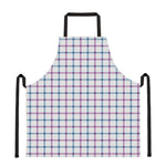 Blue And Purple Tattersall Pattern Print Apron