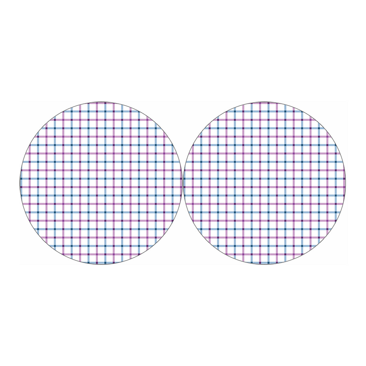 Blue And Purple Tattersall Pattern Print Car Coasters