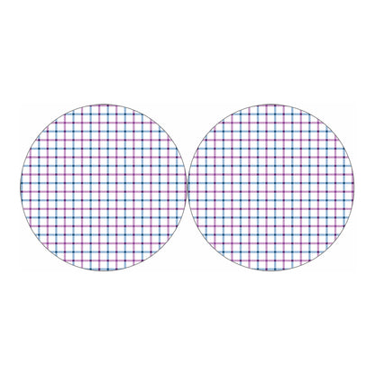 Blue And Purple Tattersall Pattern Print Car Coasters