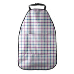 Blue And Purple Tattersall Pattern Print Car Seat Organizers