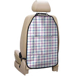 Blue And Purple Tattersall Pattern Print Car Seat Organizers