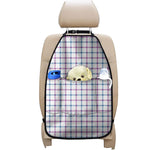 Blue And Purple Tattersall Pattern Print Car Seat Organizers