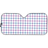 Blue And Purple Tattersall Pattern Print Car Sun Shade