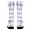 Blue And Purple Tattersall Pattern Print Crew Socks