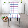 Blue And Purple Tattersall Pattern Print Dining Chair Slipcover