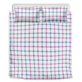 Blue And Purple Tattersall Pattern Print Duvet Cover Bedding Set