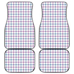 Blue And Purple Tattersall Pattern Print Front and Back Car Floor Mats