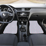 Blue And Purple Tattersall Pattern Print Front and Back Car Floor Mats