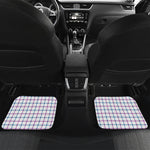 Blue And Purple Tattersall Pattern Print Front and Back Car Floor Mats