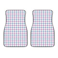 Blue And Purple Tattersall Pattern Print Front Car Floor Mats