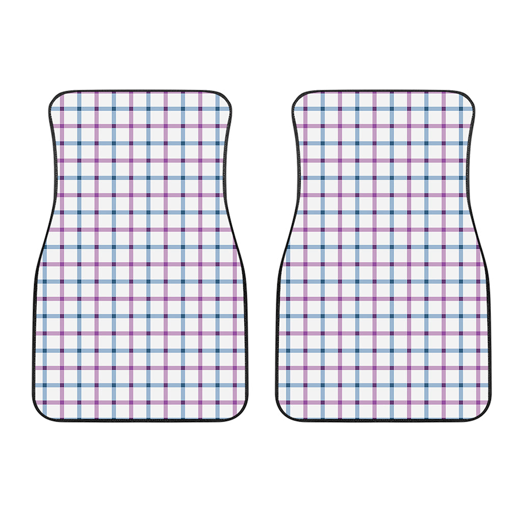 Blue And Purple Tattersall Pattern Print Front Car Floor Mats