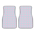 Blue And Purple Tattersall Pattern Print Front Car Floor Mats