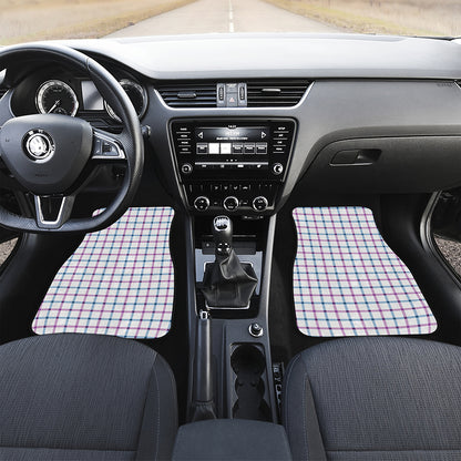 Blue And Purple Tattersall Pattern Print Front Car Floor Mats