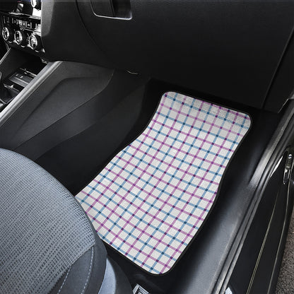 Blue And Purple Tattersall Pattern Print Front Car Floor Mats