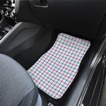 Blue And Purple Tattersall Pattern Print Front Car Floor Mats