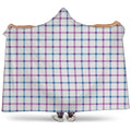 Blue And Purple Tattersall Pattern Print Hooded Blanket