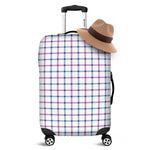 Blue And Purple Tattersall Pattern Print Luggage Cover