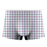 Blue And Purple Tattersall Pattern Print Men's Boxer Briefs