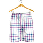 Blue And Purple Tattersall Pattern Print Men's Shorts