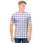 Blue And Purple Tattersall Pattern Print Men's T-Shirt