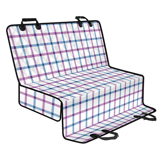 Blue And Purple Tattersall Pattern Print Pet Car Back Seat Cover