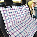 Blue And Purple Tattersall Pattern Print Pet Car Back Seat Cover