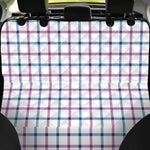 Blue And Purple Tattersall Pattern Print Pet Car Back Seat Cover