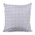 Blue And Purple Tattersall Pattern Print Pillow Cover